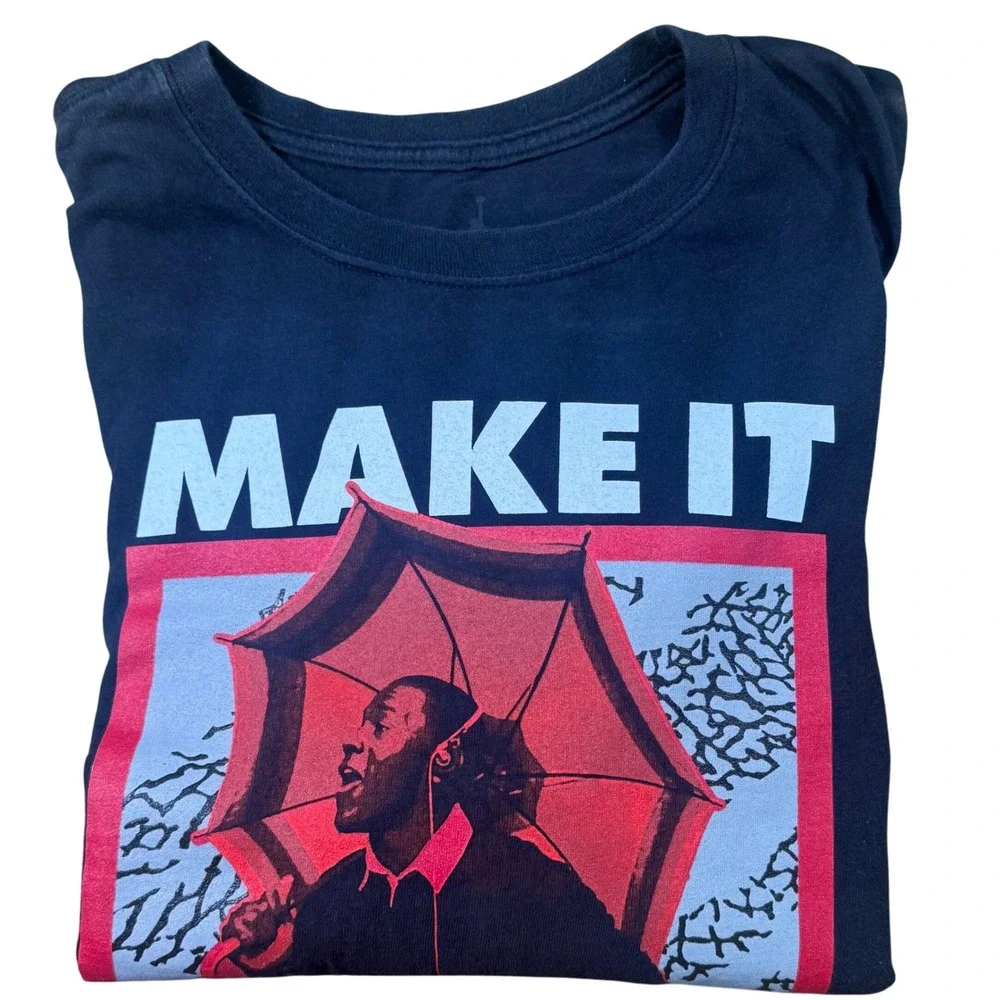 Jordan T-Shirt Mens XXL Black Make It Rain Cotton Graphic Michael Jordan Tee